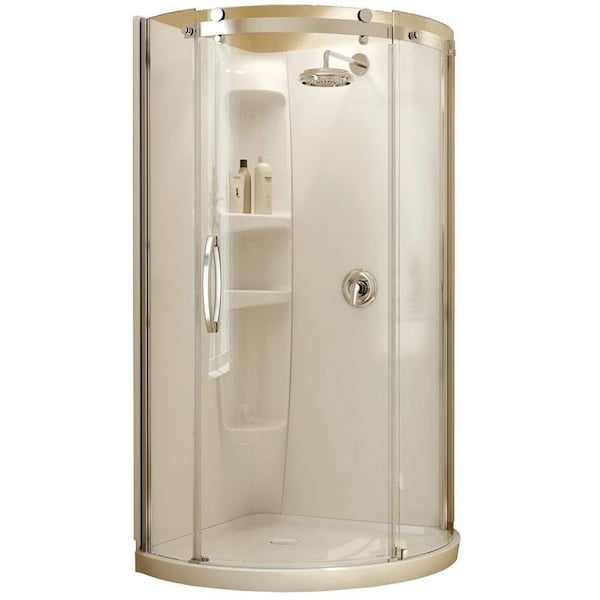 Maax Olympia Shower Panel, 36 in L, 36 in W, 78 in H, Acrylic, DirecttoStud Installation, White